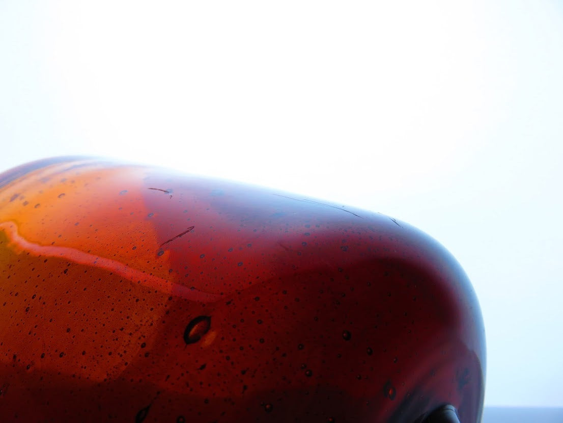 Boda/ボダ Erik Hoglund/エリックホグラン フラワーベース アンバー H20.2cm カットサイン有 ブランドシール有