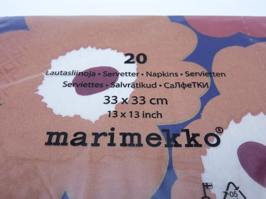 marimekko/マリメッコ UNIKKO/ウニッコ ペーパーナプキン 20枚 33×33cm 廃盤 茶色