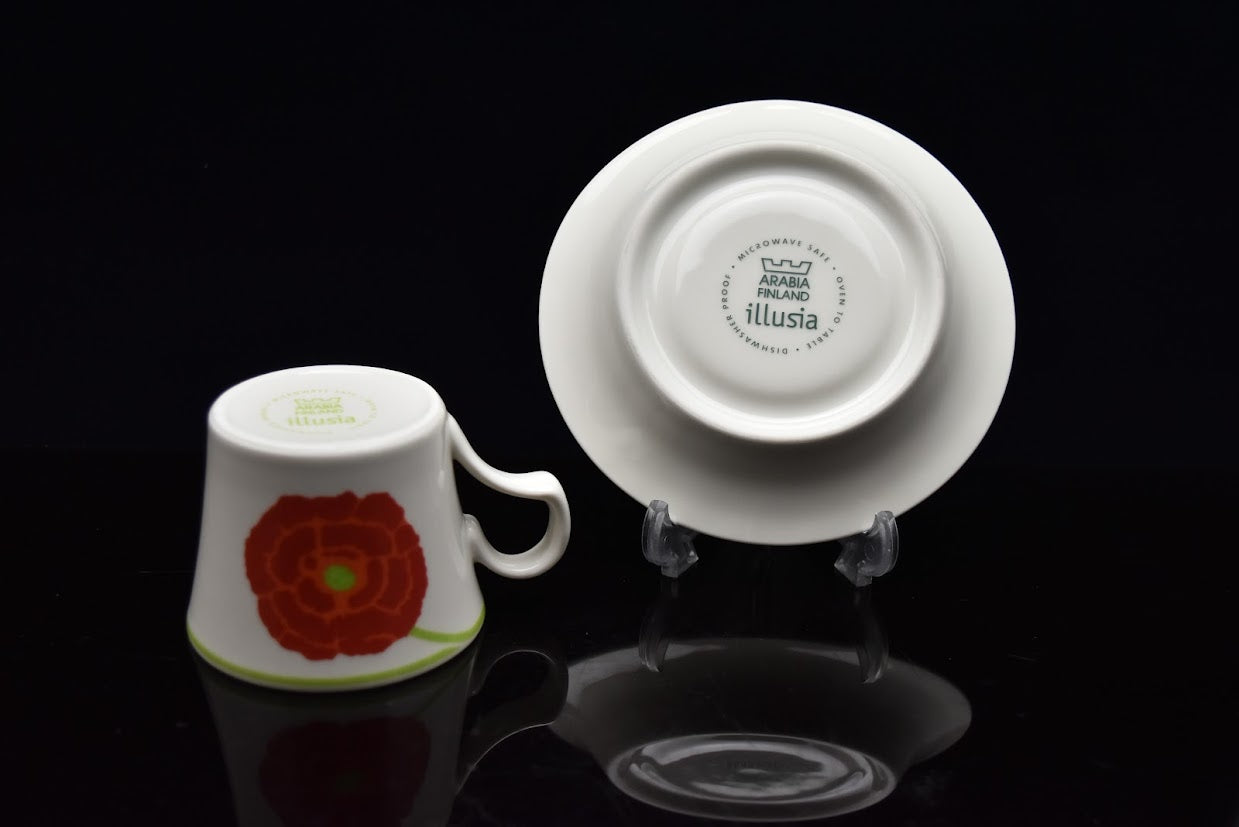希少 ARABIA/アラビア illusia/イリュージア Fujiwo Ishimoto/石本藤雄 Heikki Orvola/へイッキオルヴォラ コーヒーカップ&ソーサー [2]