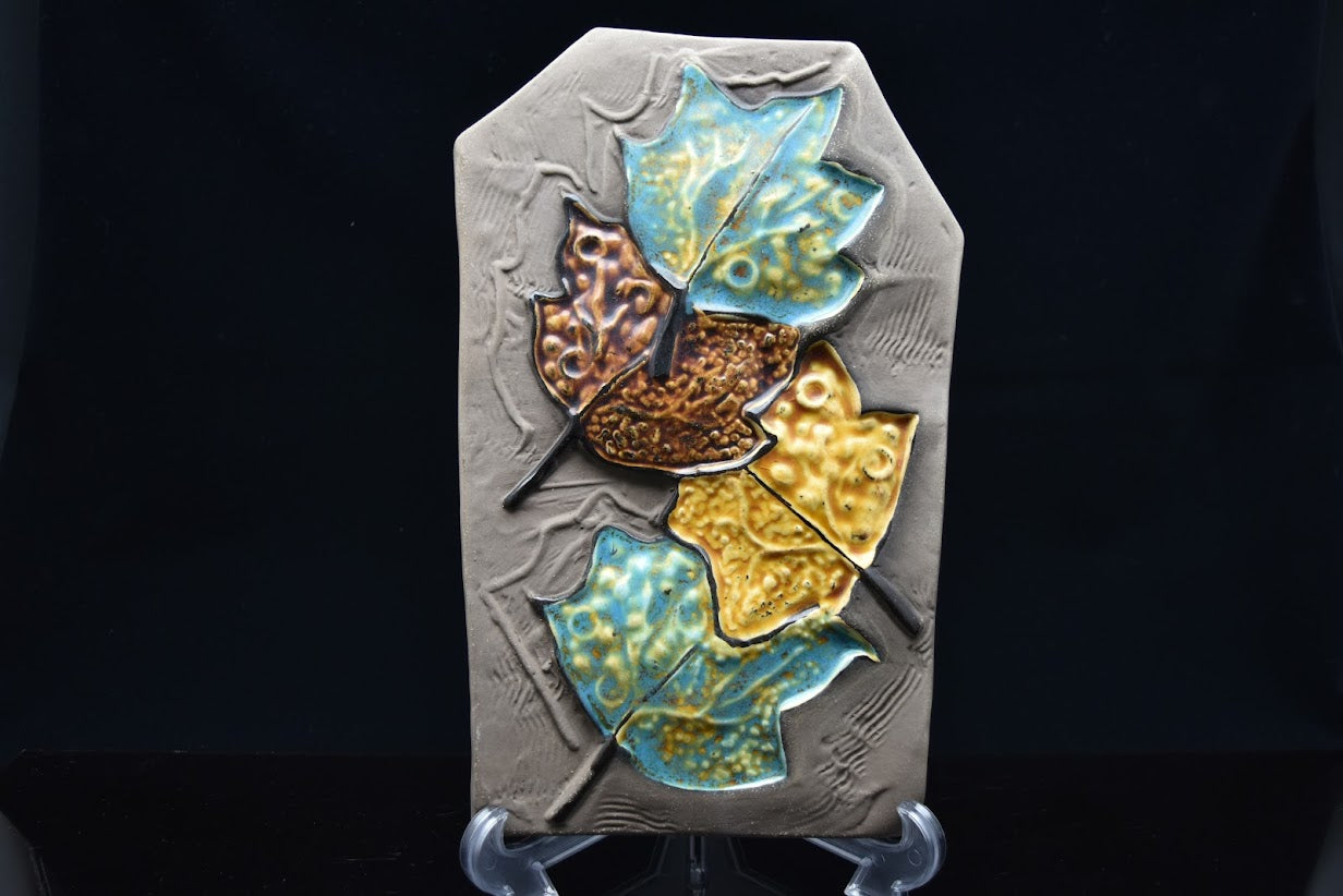 Upsala Ekeby/ウプサラエクビー Ester Wallin/エステルヴァーリン 陶板 Leaf/葉っぱ