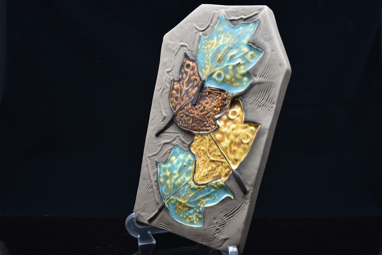Upsala Ekeby/ウプサラエクビー Ester Wallin/エステルヴァーリン 陶板 Leaf/葉っぱ