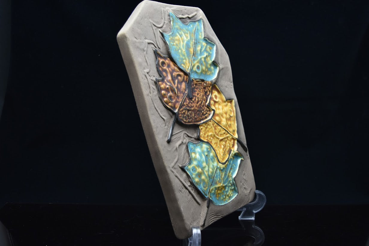 Upsala Ekeby/ウプサラエクビー Ester Wallin/エステルヴァーリン 陶板 Leaf/葉っぱ