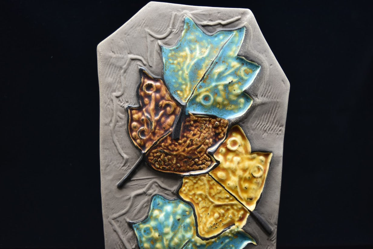 Upsala Ekeby/ウプサラエクビー Ester Wallin/エステルヴァーリン 陶板 Leaf/葉っぱ