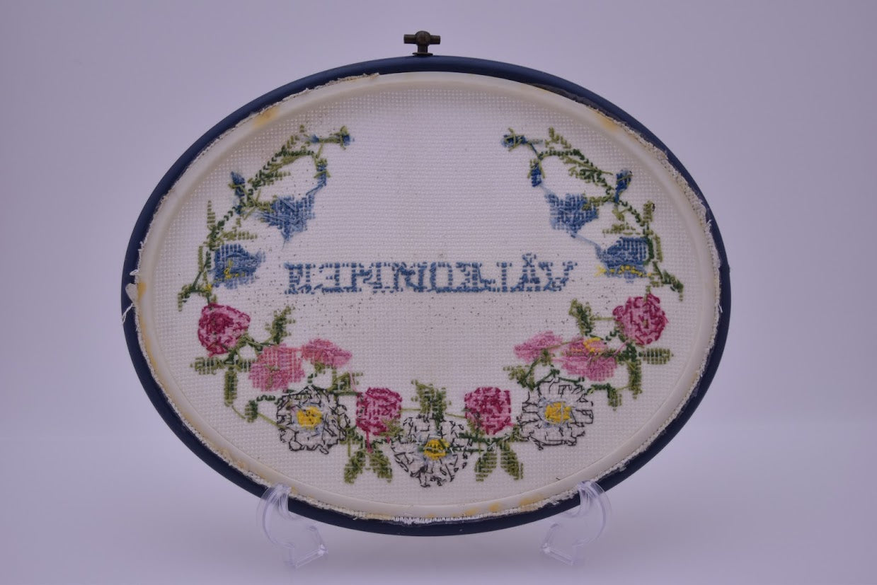 北欧 スウェーデン ハンドメイド 刺繍 額入り VALKOMMEN ようこそ[12]