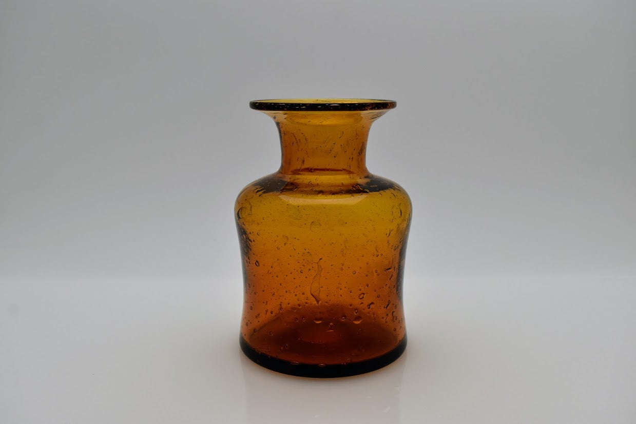 Boda/ボダ Erik Hoglund/エリックホグラン アンバー カットサインあり フラワーベース ベース 花瓶 H13cm