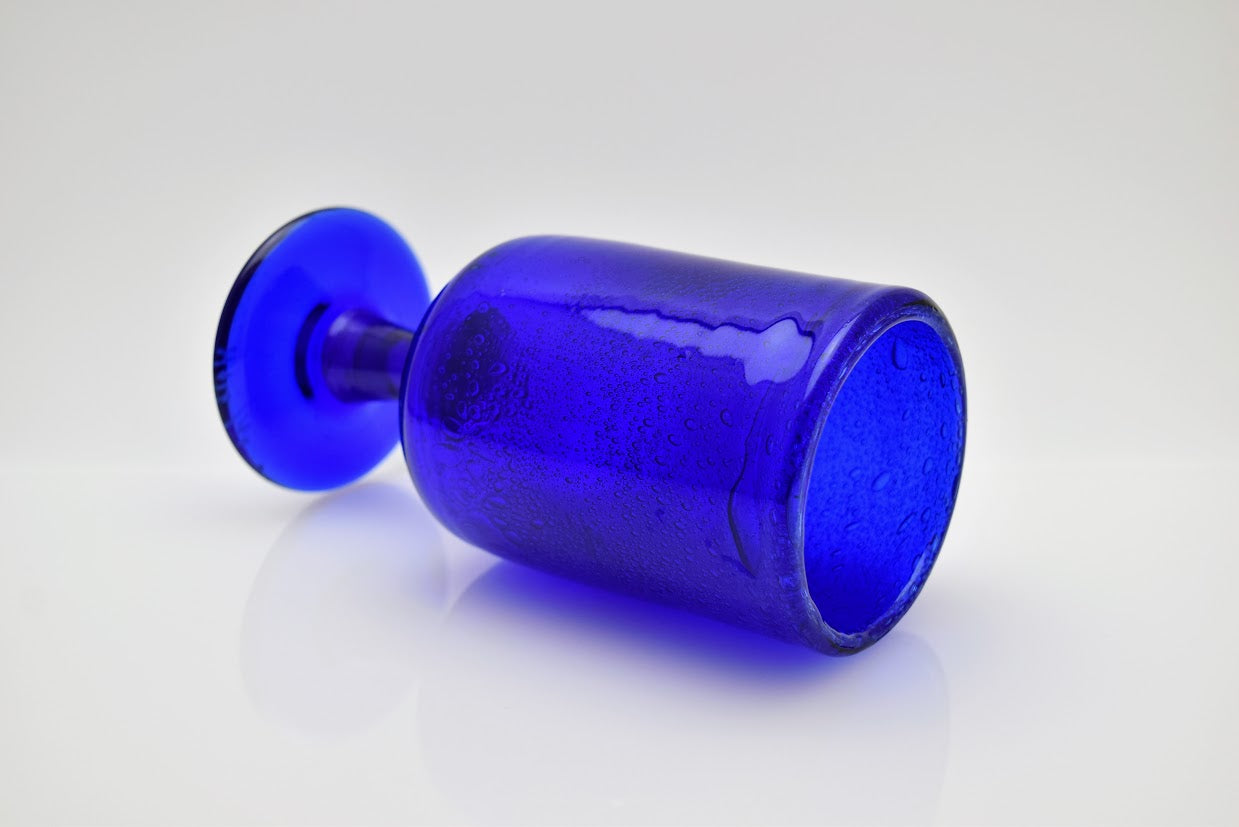 Boda/ボダ Erik Hoglund/エリックホグラン ベース フラワーベース 花瓶 ブルー H17cm カットサイン有 ブランドシール有