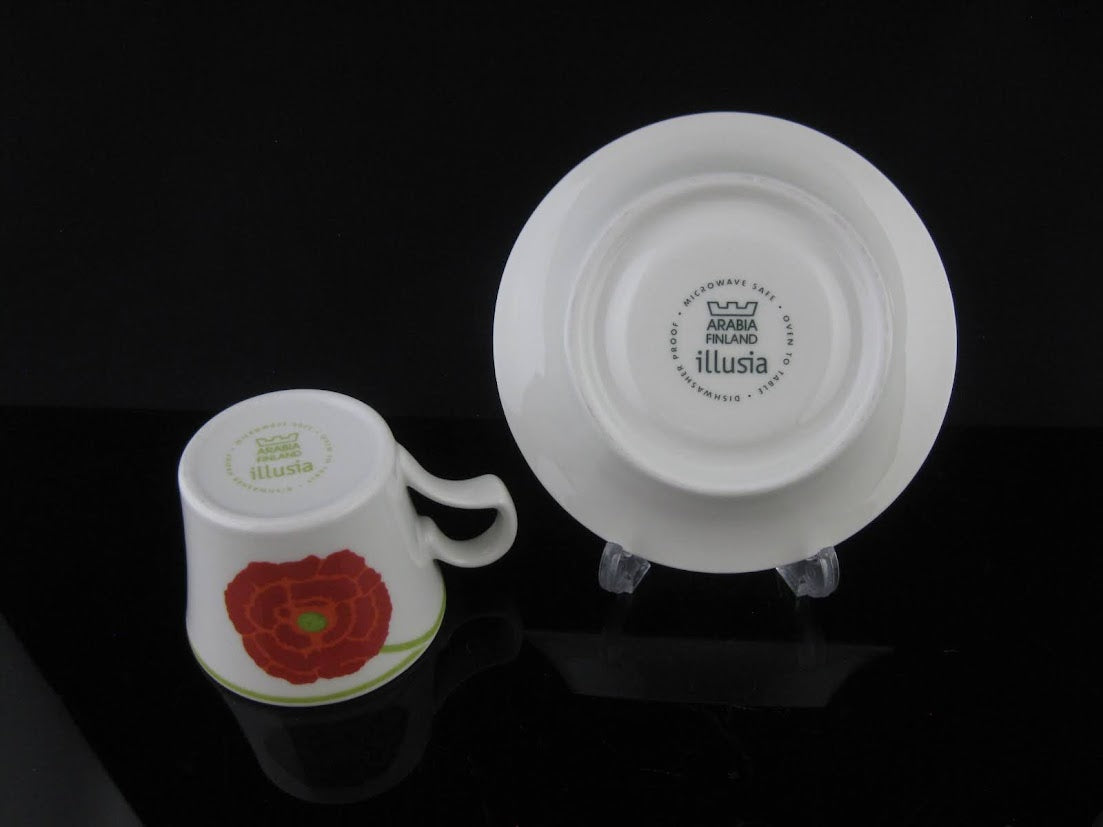 希少 ARABIA/アラビア illusia/イリュージア Fujiwo Ishimoto/石本藤雄 Heikki Orvola/へイッキオルヴォラ コーヒーカップ&ソーサー [2]