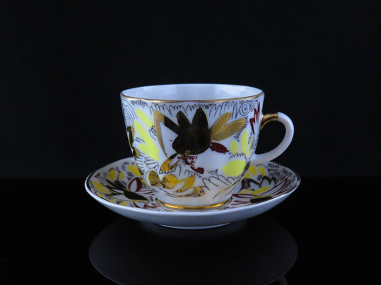 Lomonosov/ロモノーソフ ゴールデンカモミール Larisa Grigoryeva カップ&ソーサー Imperial Porcelain/インペリアルポーセレン [1]