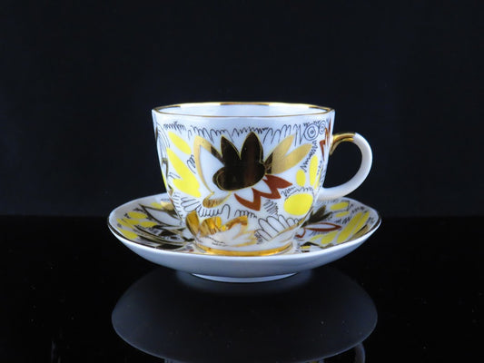 Lomonosov/ロモノーソフ ゴールデンカモミール Larisa Grigoryeva カップ&ソーサー Imperial Porcelain/インペリアルポーセレン [2]