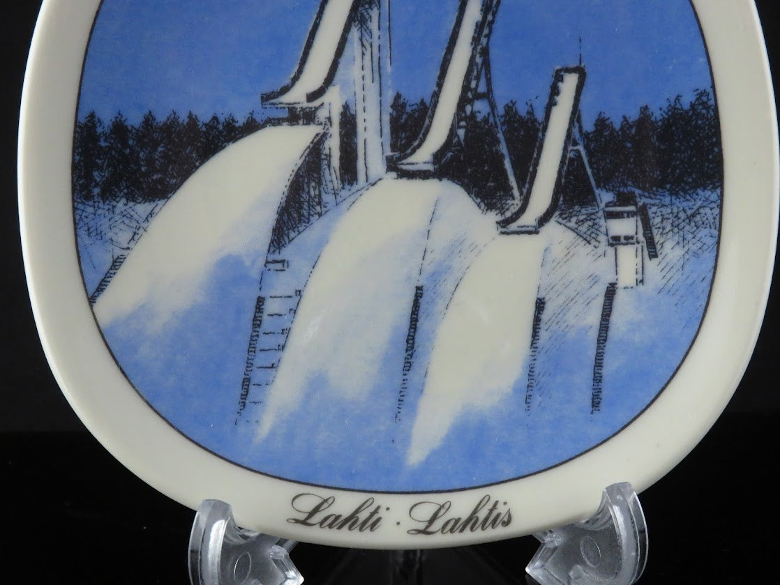 ARABIA/アラビア Lahti Sport center スキージャンプ台 ウォールプレート 飾りプレート 絵皿 箱付き