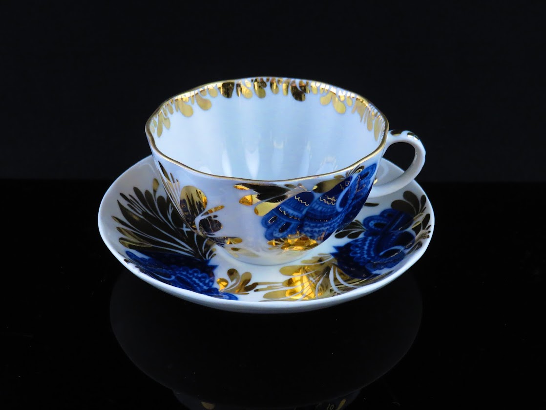 Lomonosov/ロモノーソフ ゴールデンガーデン Nスラヴィナ ティーカップ&ソーサー Imperial Porcelain/インペリアルポーセレン [1]