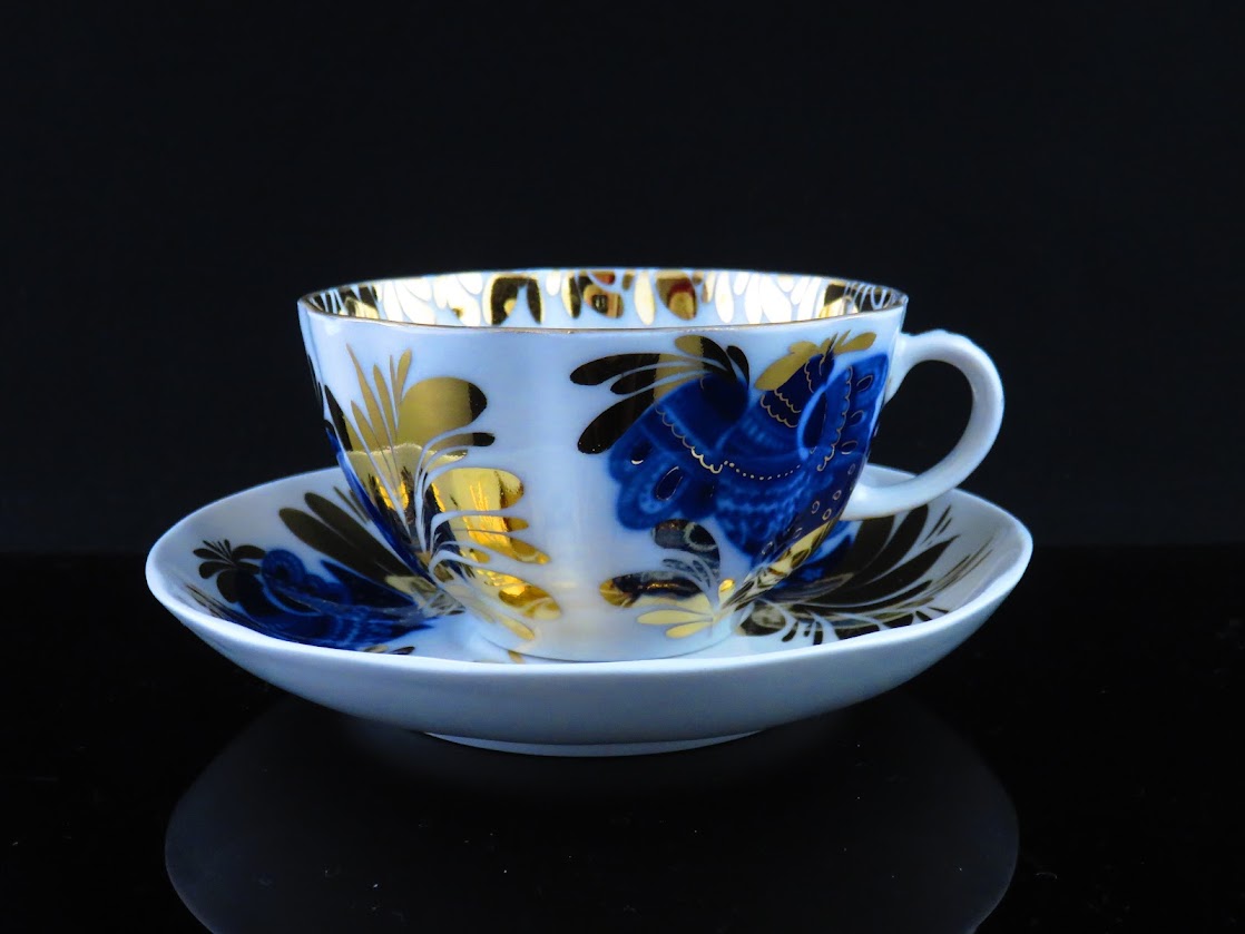 Lomonosov/ロモノーソフ ゴールデンガーデン Nスラヴィナ ティーカップ&ソーサー Imperial Porcelain/インペリアルポーセレン [2]