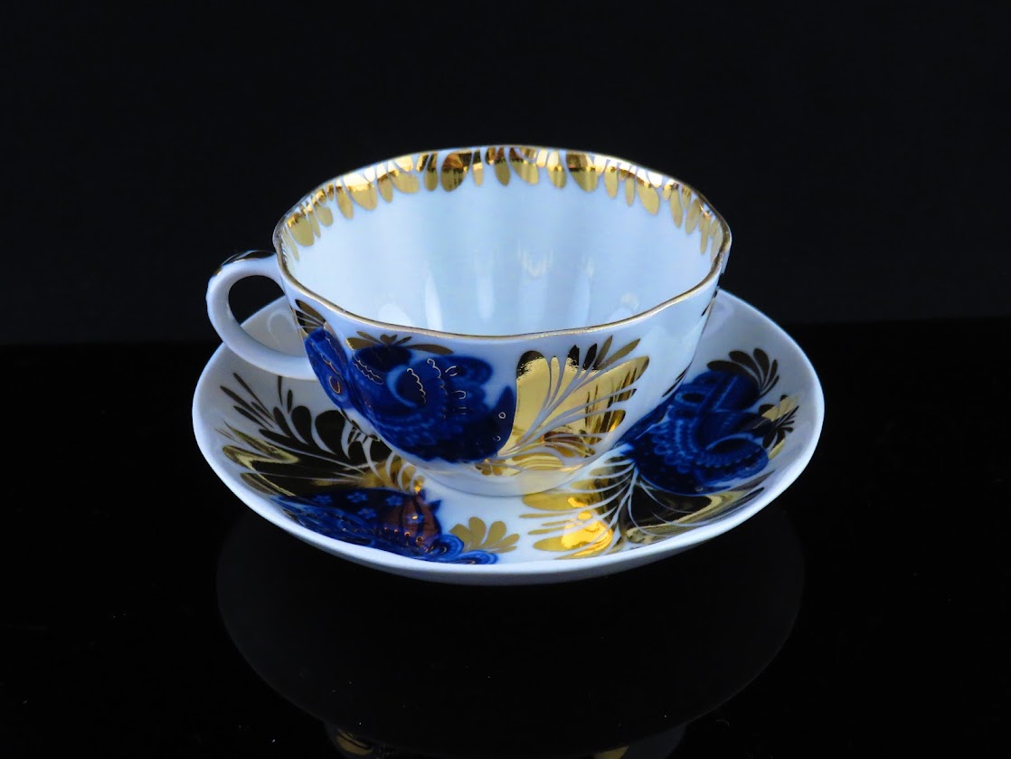 Lomonosov/ロモノーソフ ゴールデンガーデン Nスラヴィナ ティーカップ&ソーサー Imperial Porcelain/インペリアルポーセレン [2]