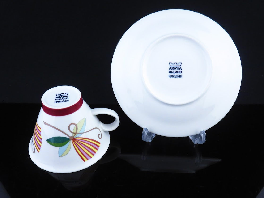 ARABIA/アラビア Harlekin/ハレキン KARNEVAL/カーニバル Inkeri Leivo/インケリレイヴォ コーヒーカップ&ソーサー [2]