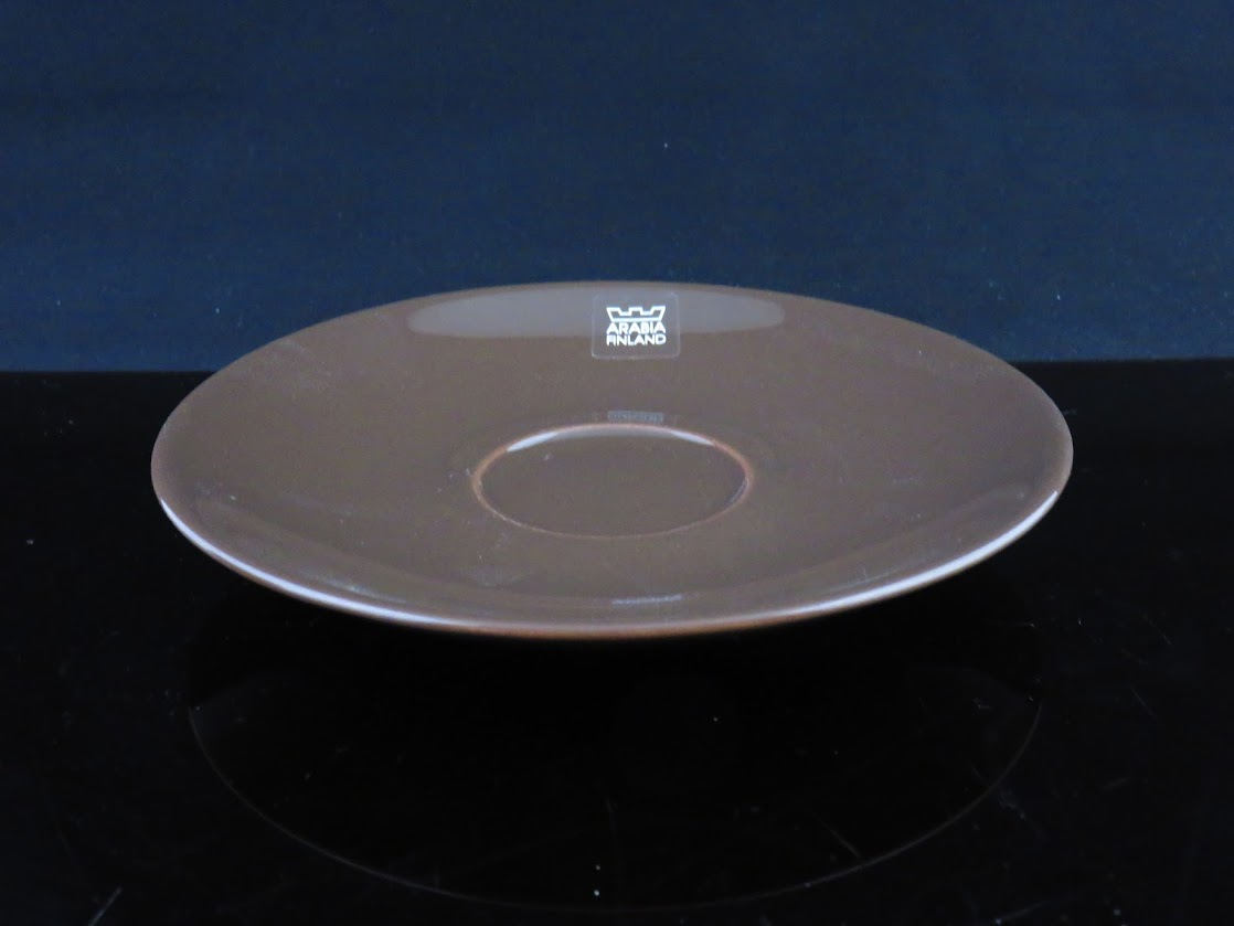 ARABIA/アラビア 24h ティーカップ&ソーサー ダークブラウン こげ茶 艶あり Heikki Orvola/ヘイッキオルヴォラ ブランドシール付き [2]