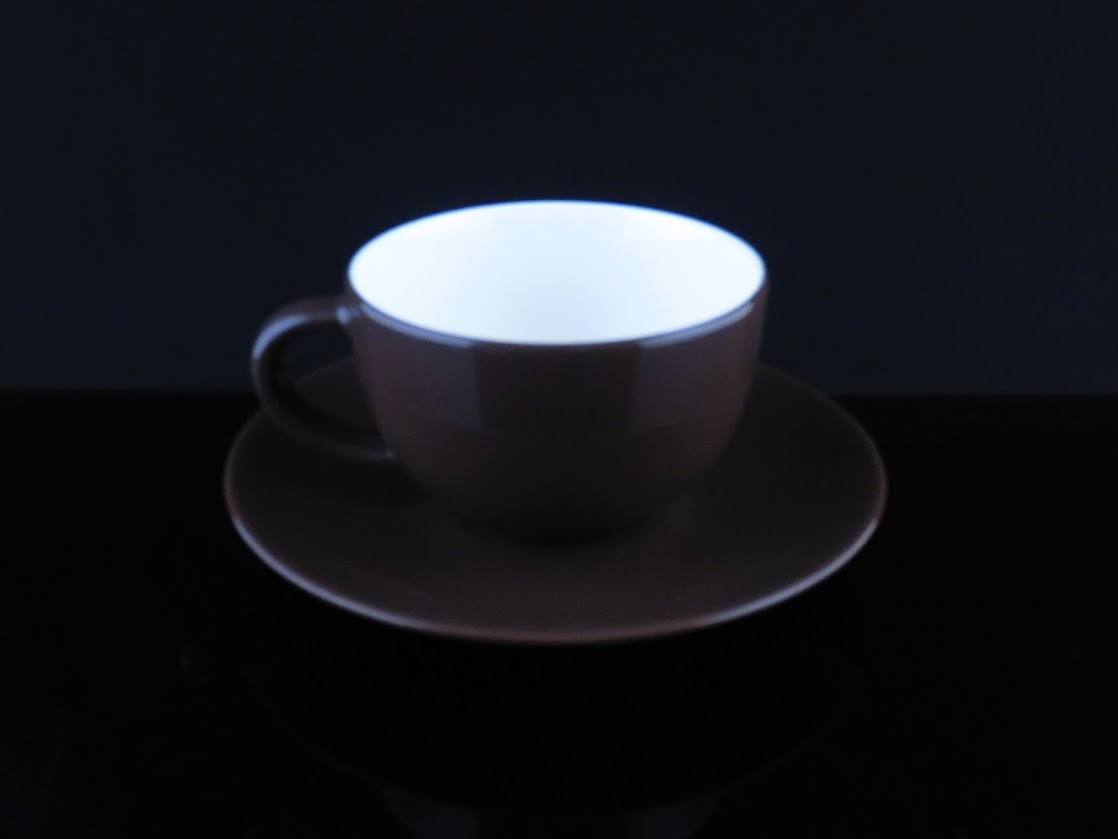 ARABIA/アラビア 24h ティーカップ&ソーサー ダークブラウン こげ茶 艶あり Heikki Orvola/ヘイッキオルヴォラ ブランドシール付き [1]