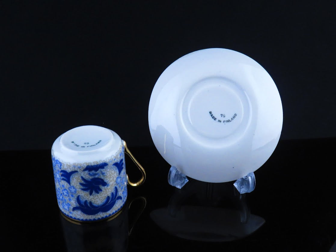 訳あり!ARABIA/アラビア She-Fo/シェフォ デミタスカップ&ソーサー Greta Lisa Jaderholm-Snellman/グレタリサイェーデルホルム=スネルマン