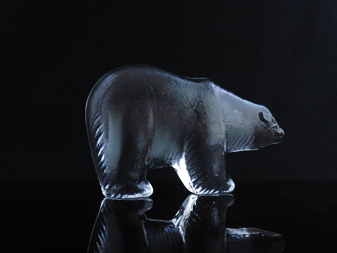 RoyalKrona/ロイヤルクローナ Lisa Larson/リサラーソン シロクマ ガラスオブジェ