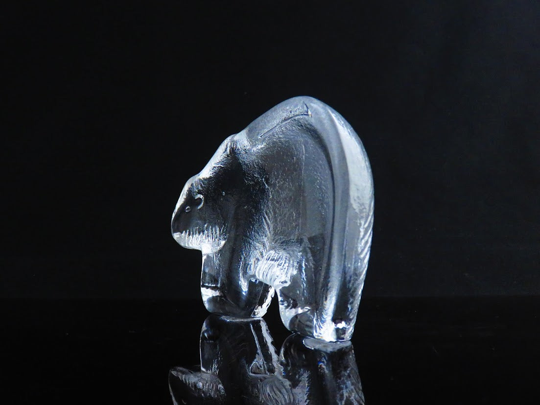 RoyalKrona/ロイヤルクローナ Lisa Larson/リサラーソン シロクマ ガラスオブジェ