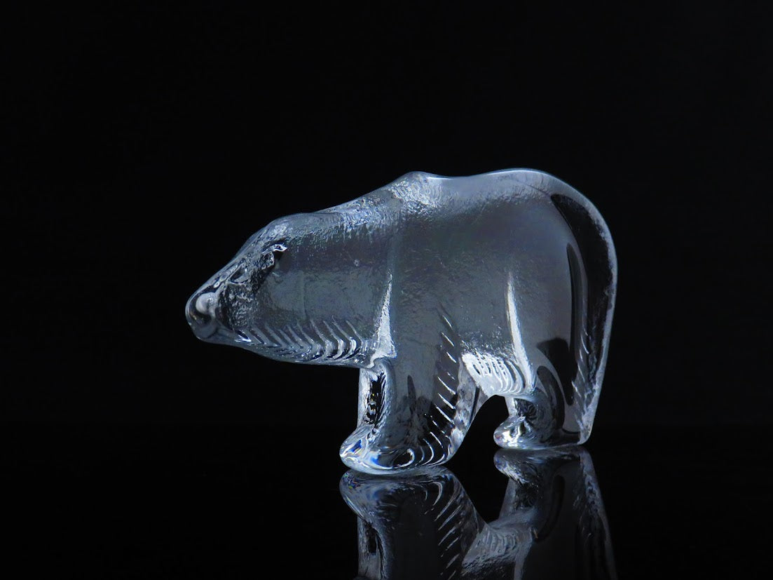 RoyalKrona/ロイヤルクローナ Lisa Larson/リサラーソン シロクマ ガラスオブジェ