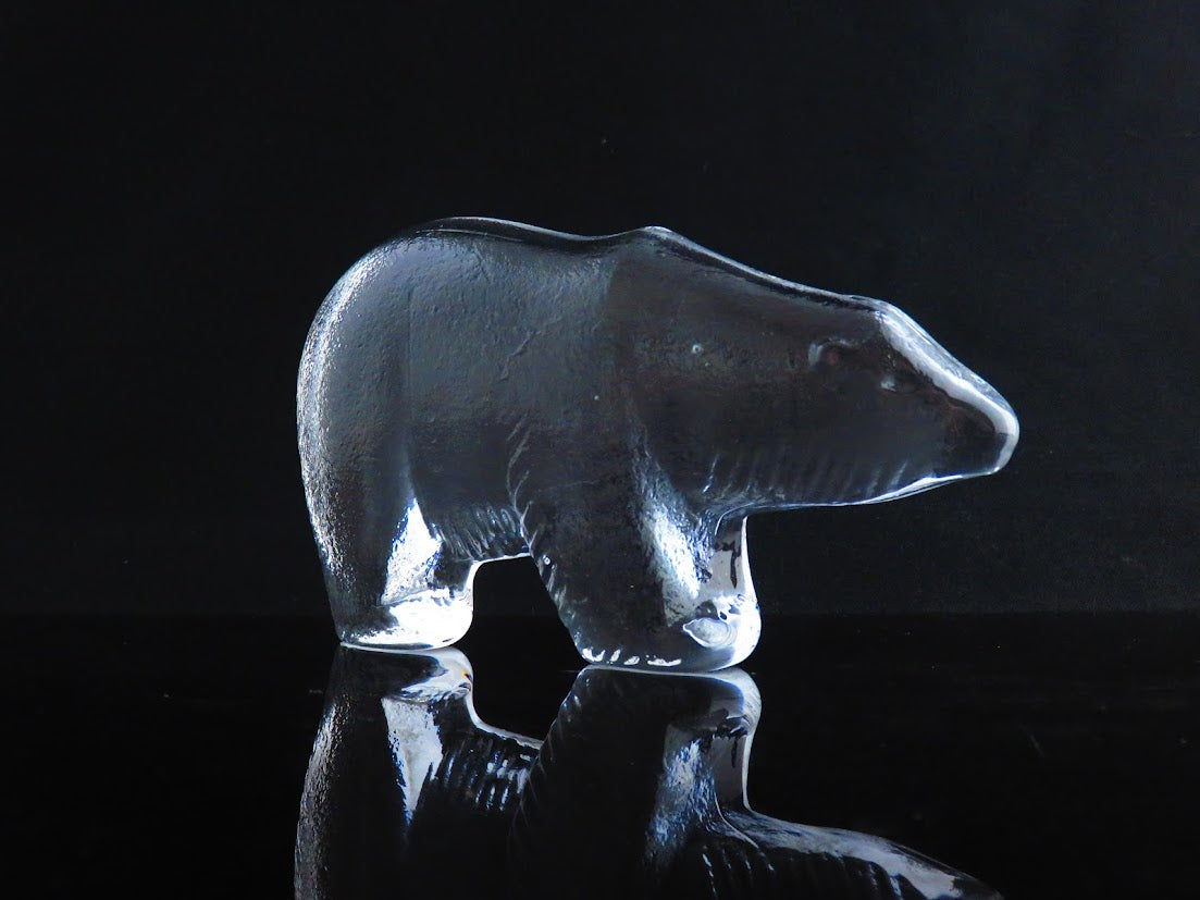 RoyalKrona/ロイヤルクローナ Lisa Larson/リサラーソン シロクマ ガラスオブジェ