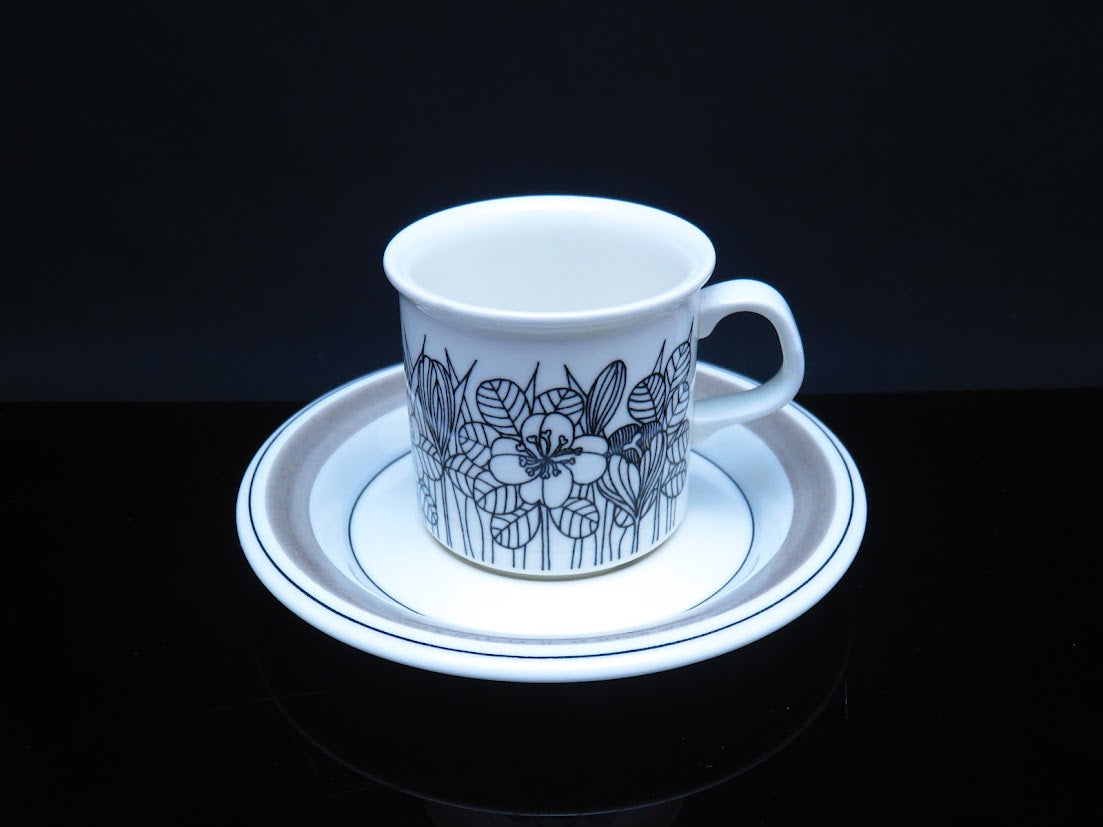 ARABIA/アラビア Krokus/クロッカス カップ&ソーサー Esteri Tomula/エステリトムラ 中 モノトーン [1]