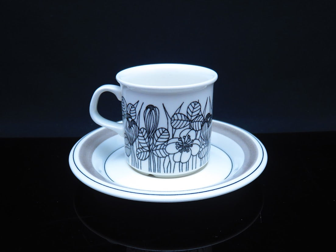 ARABIA/アラビア Krokus/クロッカス カップ&ソーサー Esteri Tomula/エステリトムラ 中 モノトーン [1]