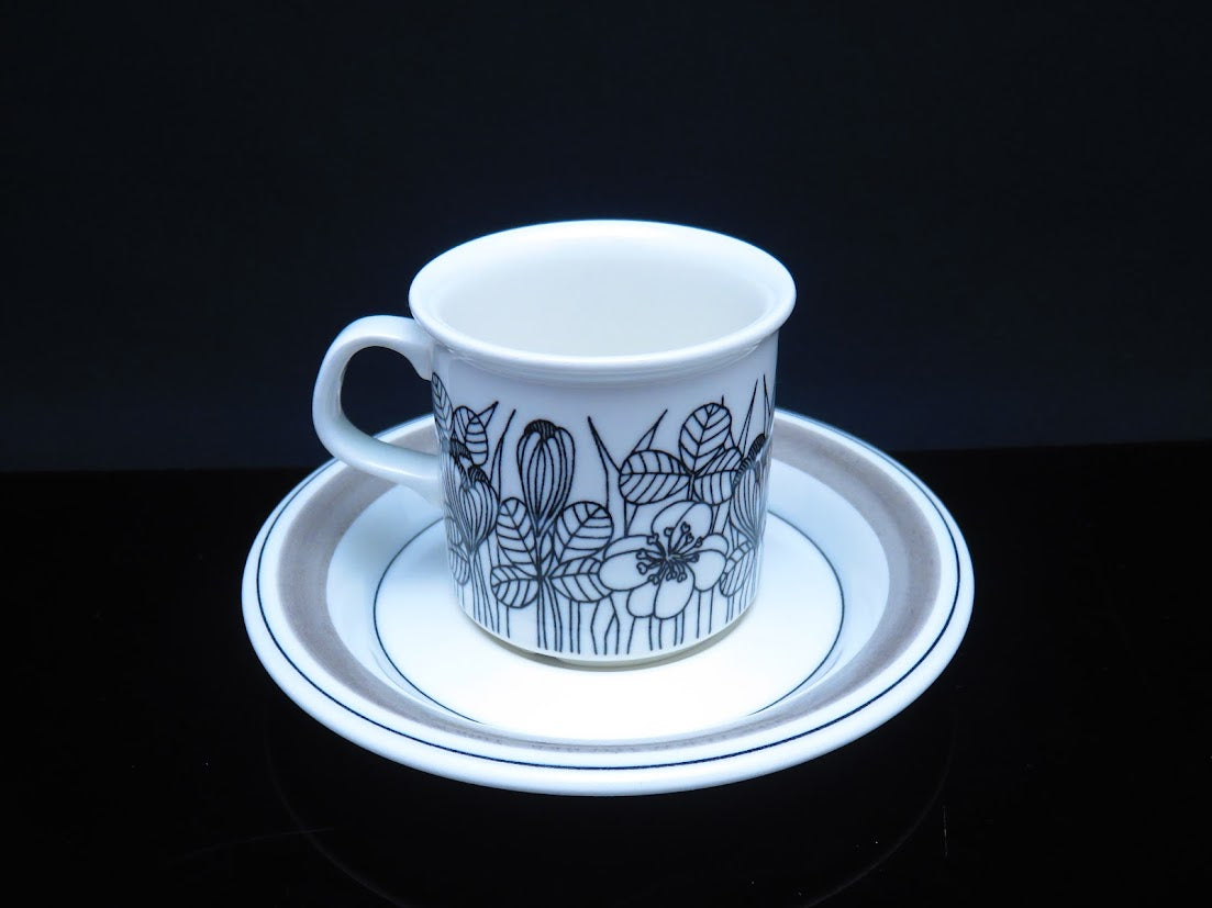 ARABIA/アラビア Krokus/クロッカス カップ&ソーサー Esteri Tomula/エステリトムラ 中 モノトーン [1]