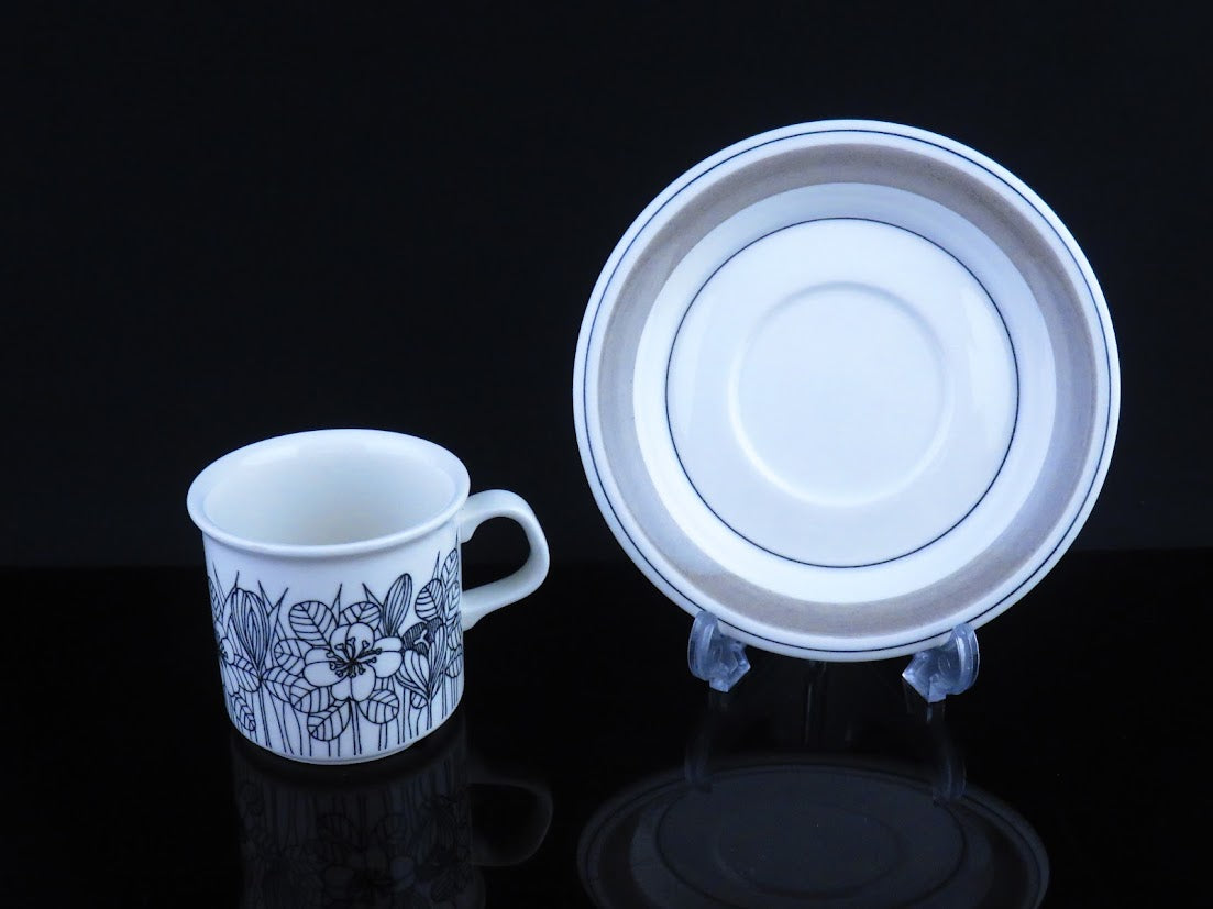 ARABIA/アラビア Krokus/クロッカス カップ&ソーサー Esteri Tomula/エステリトムラ 中 モノトーン [1]