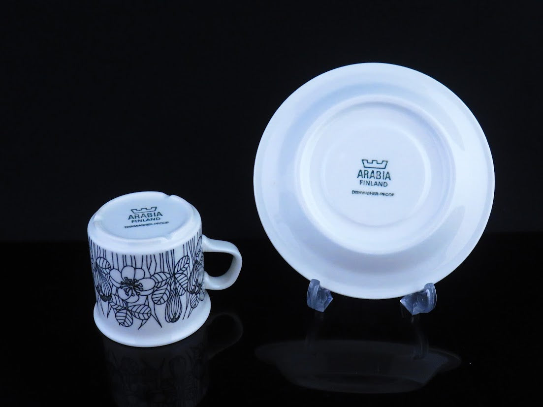 ARABIA/アラビア Krokus/クロッカス カップ&ソーサー Esteri Tomula/エステリトムラ 中 モノトーン [1]