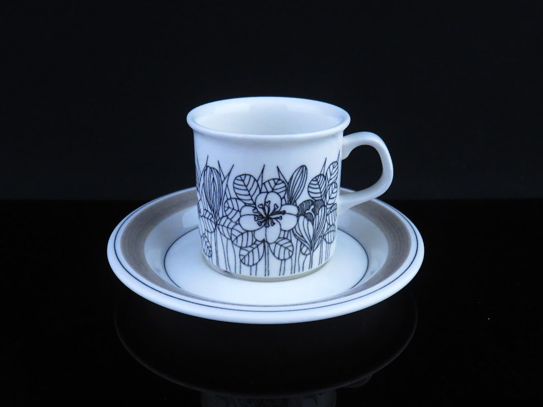 ARABIA/アラビア Krokus/クロッカス カップ&ソーサー Esteri Tomula/エステリトムラ 中 モノトーン [2]