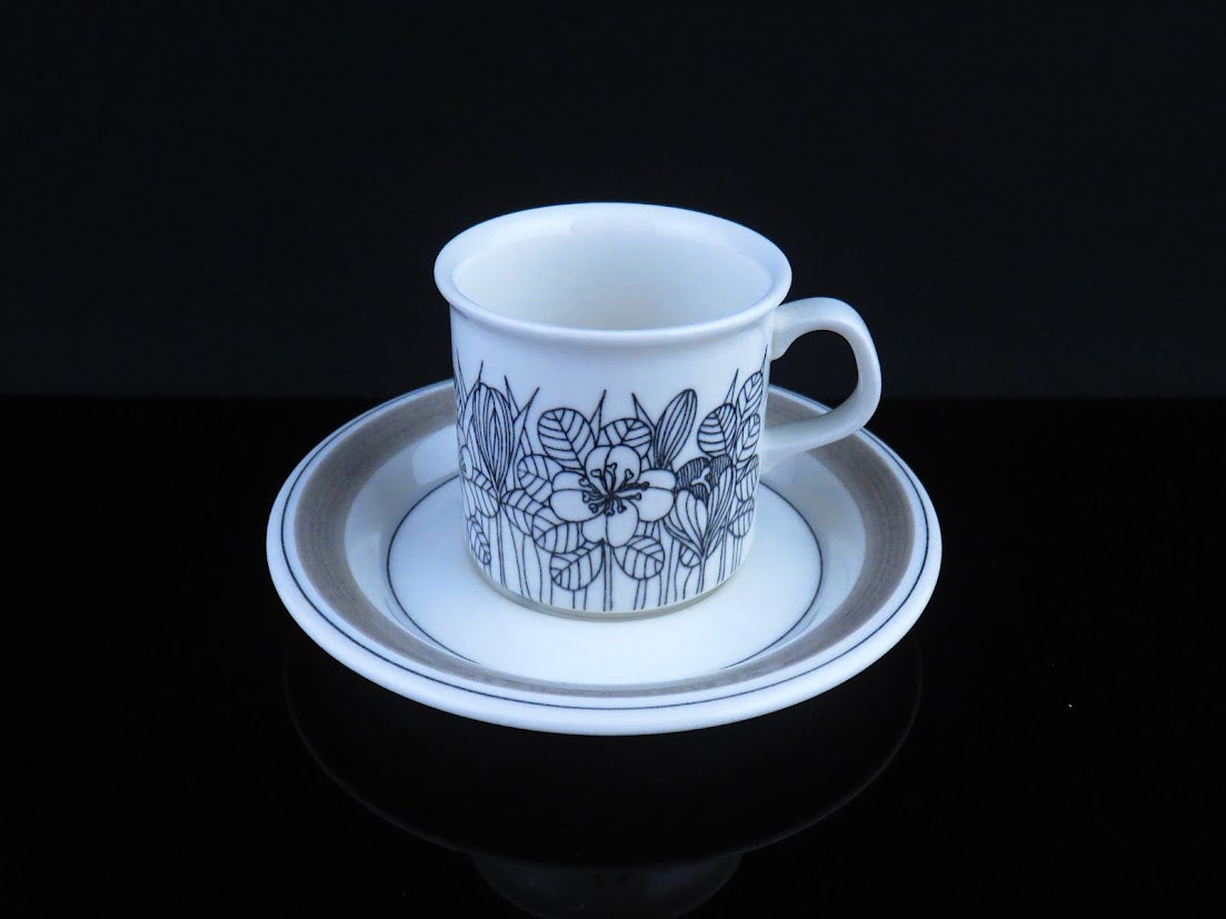 ARABIA/アラビア Krokus/クロッカス カップ&ソーサー Esteri Tomula/エステリトムラ 中 モノトーン [2]