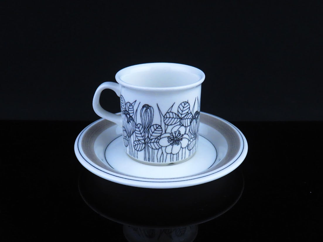 ARABIA/アラビア Krokus/クロッカス カップ&ソーサー Esteri Tomula/エステリトムラ 中 モノトーン [2]