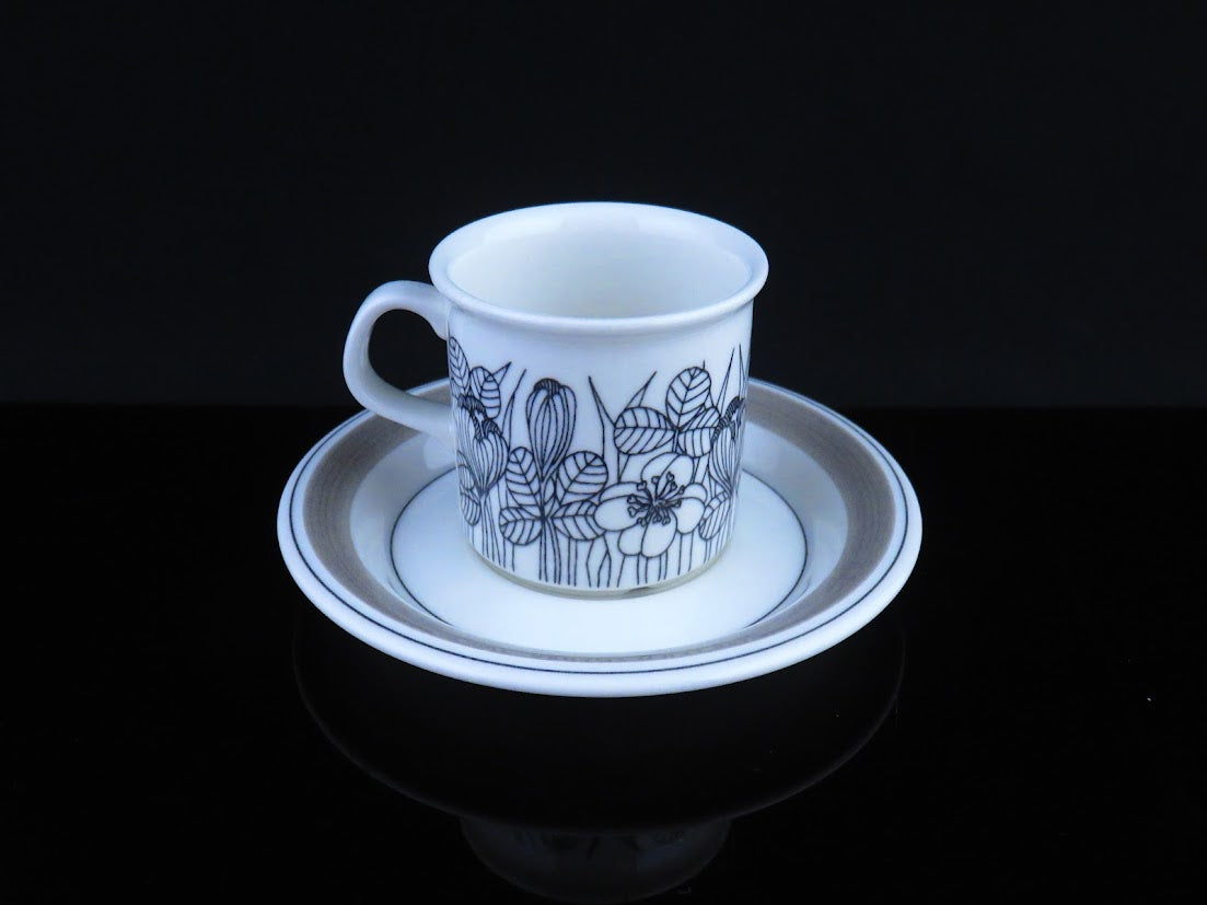 ARABIA/アラビア Krokus/クロッカス カップ&ソーサー Esteri Tomula/エステリトムラ 中 モノトーン [2]