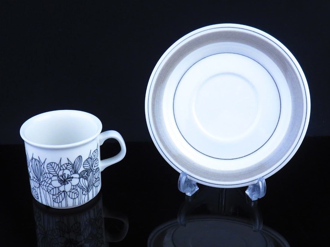 ARABIA/アラビア Krokus/クロッカス カップ&ソーサー Esteri Tomula/エステリトムラ 中 モノトーン [2]