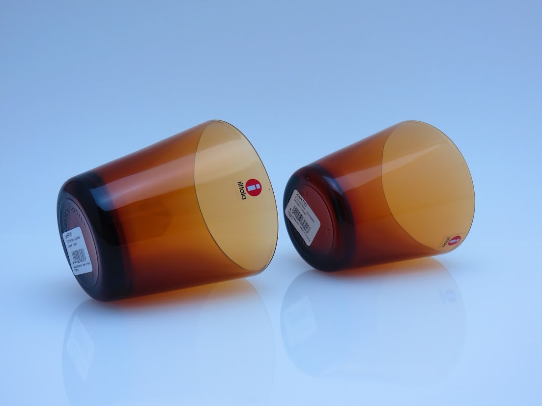 廃盤 コッパー iittala/イッタラ KARTIO/カルティオ Kaj Franck/カイフランク グラス タンブラー 2個セット H8cm 2014年クリスマス限定色 Copper  [1]