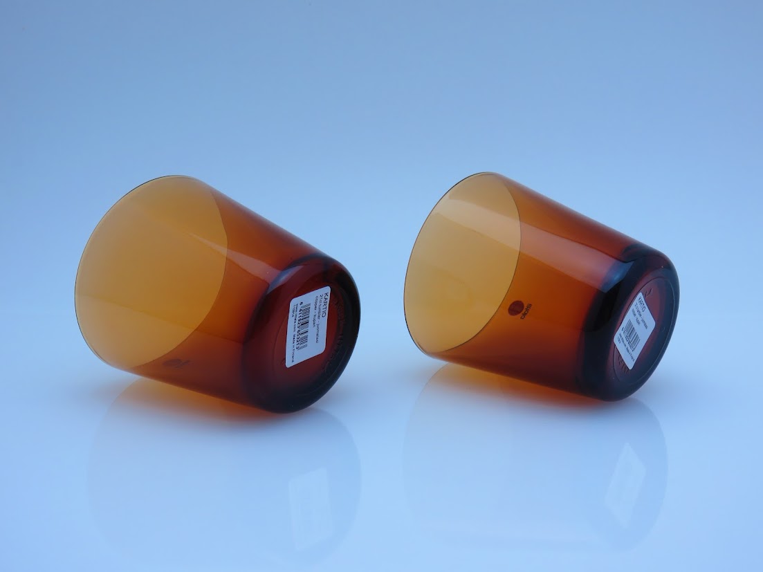 廃盤 コッパー iittala/イッタラ KARTIO/カルティオ Kaj Franck/カイフランク グラス タンブラー 2個セット H8cm 2014年クリスマス限定色 Copper  [1]