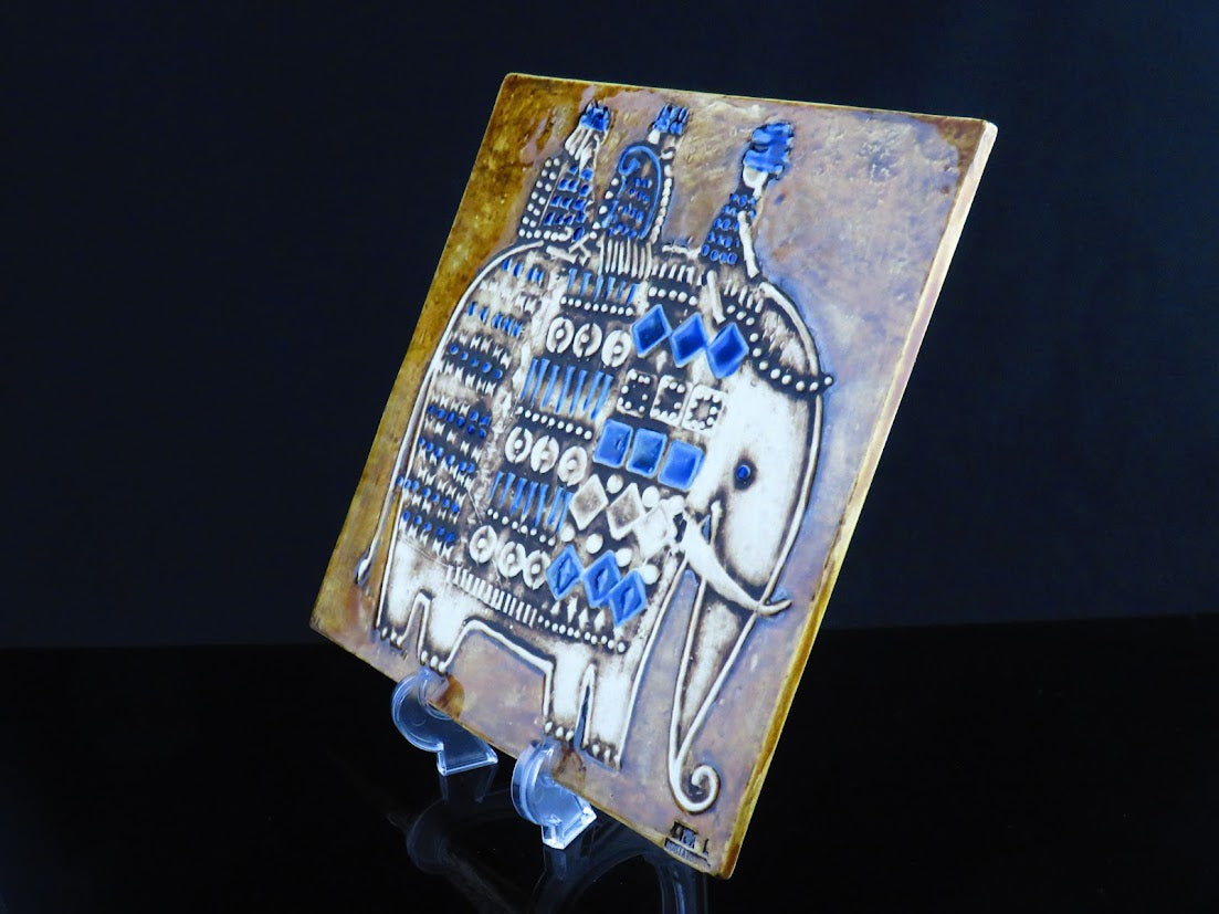 Gustavsberg/グスタフスベリ Lisa Larson/リサラーソン UNIK Elefant/ゾウ 陶板