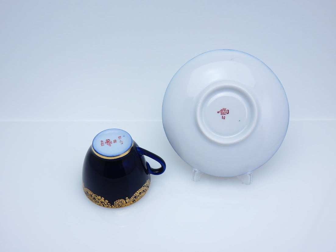 Lomonosov/ロモノーソフ Golden Frieze コーヒーカップ&ソーサー Imperial Porcelain/インペリアルポーセレン [2]