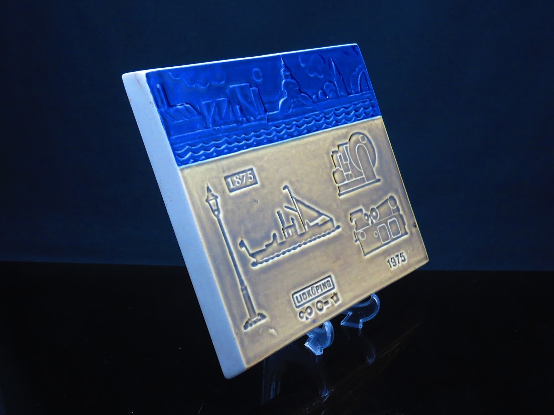 Rorstrand/ロールストランド Carl-Harry Stalhane/カールハリースタルハーネ Lidkopings Mekaniska Verkstads AB設立100年記念 陶板