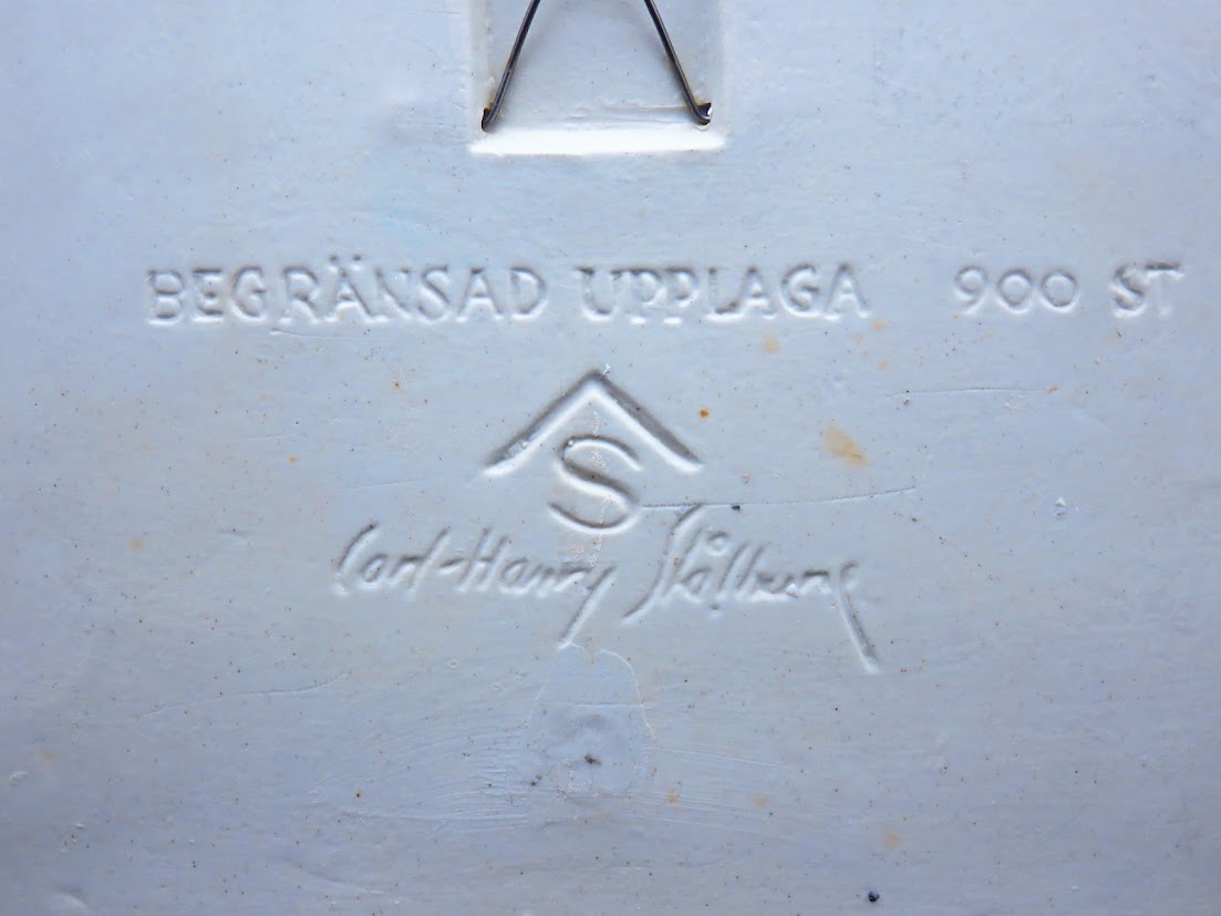 Rorstrand/ロールストランド Carl-Harry Stalhane/カールハリースタルハーネ Lidkopings Mekaniska Verkstads AB設立100年記念 陶板