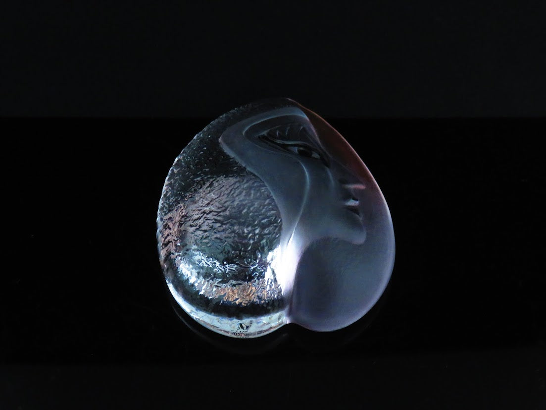 MALERAS/モーレロース Mats Jonasson/マッツジョナサン Mask/女性の顔 クリスタルガラス ブランドシール付き キャンドルホルダー