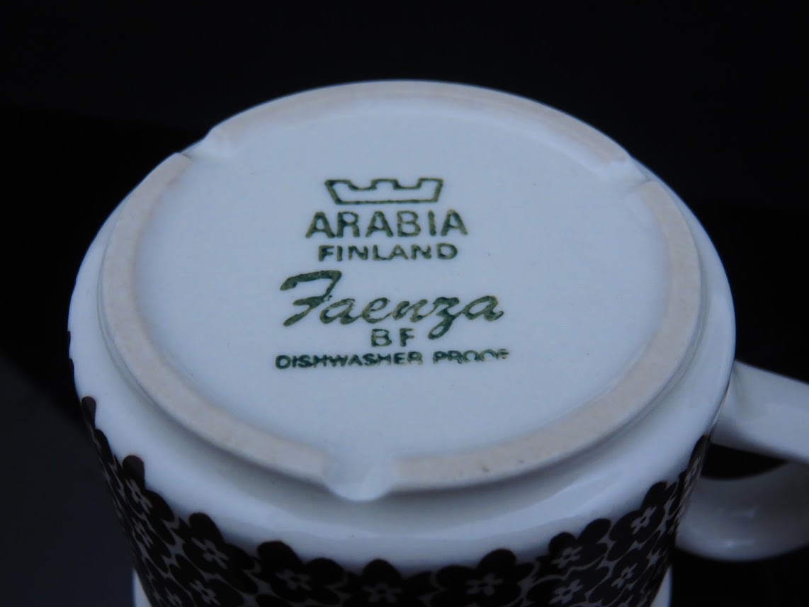 ARABIA/アラビア Faenza/ファエンツァ コーヒーカップ&ソーサー Inkeri Seppala/インケリセッパラ Peter Winquist/ペテルウィンクヴィスト
