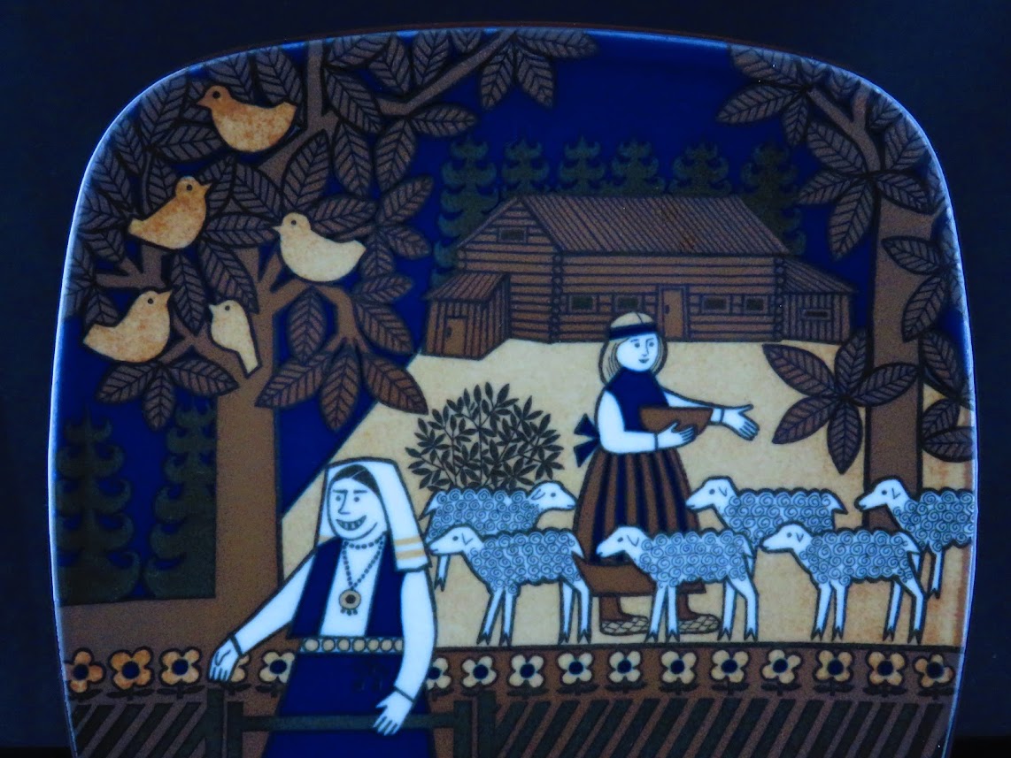 ARABIA/アラビア KALEVALA/カレワラ Raija Uosikkinen/ライヤウオシッキネン 1988 ウォールプレート 飾りプレート 絵皿