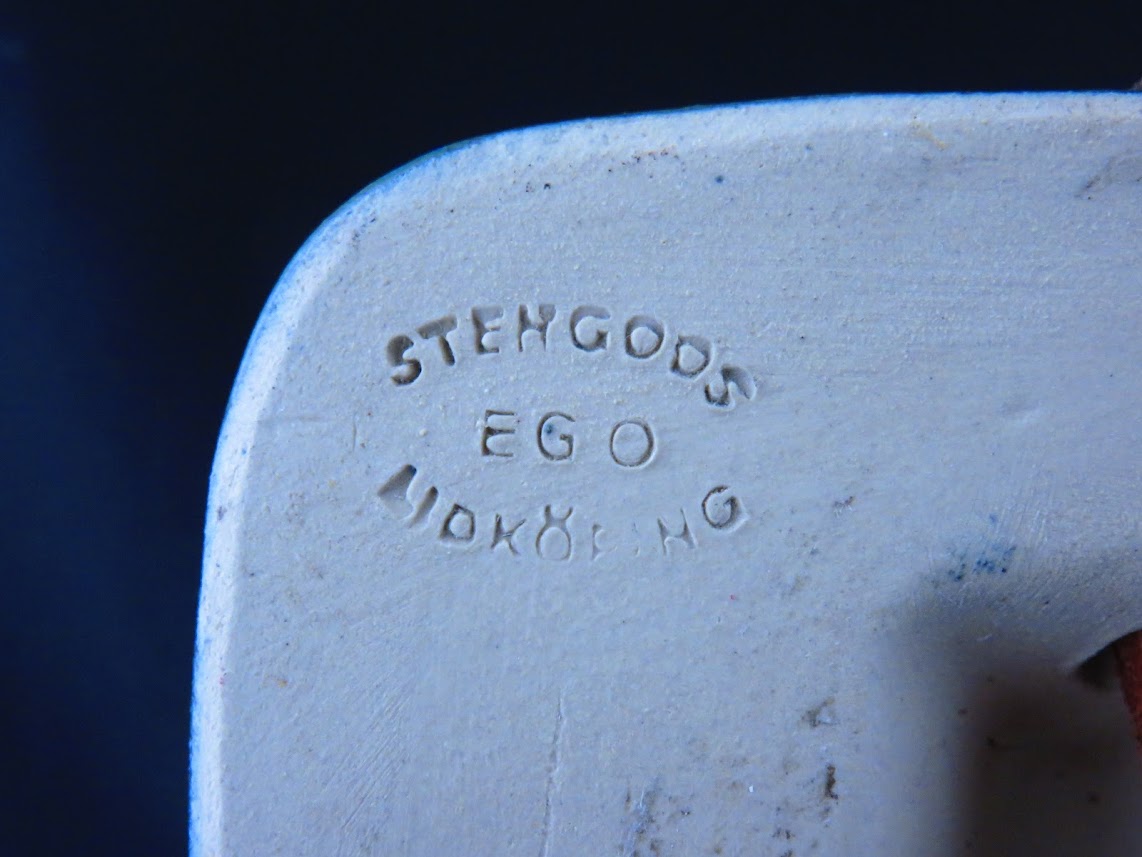 Ego Stengods/エゴ Willy Fischer/ウィリーフィッシャー 陶板 3羽の可愛いフクロウ