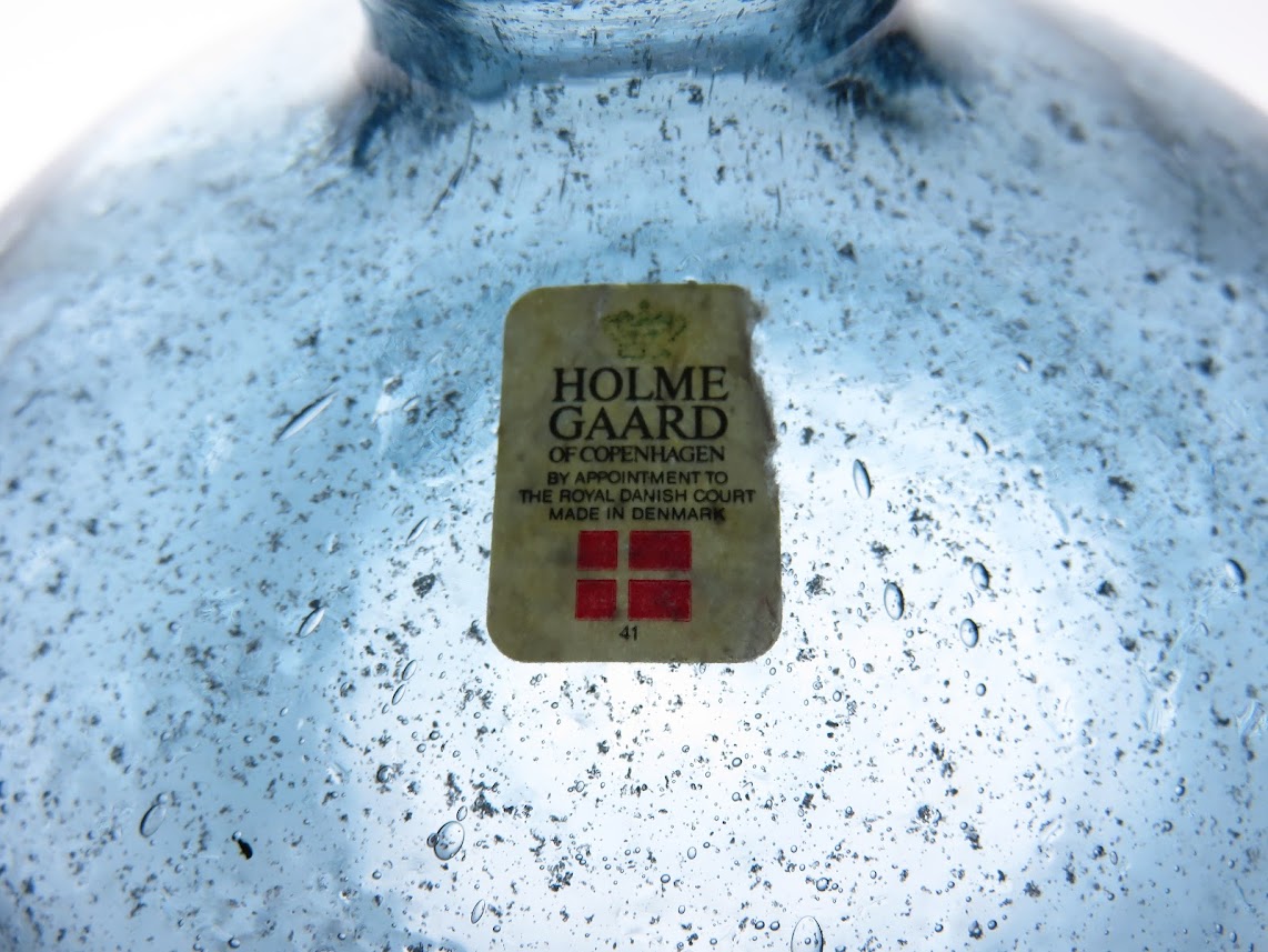 HOLME GAARD/ホルムガード ベース フラワーベース 花瓶 ブルーグレイ H12.3cm カットサイン有 ブランドシール付き