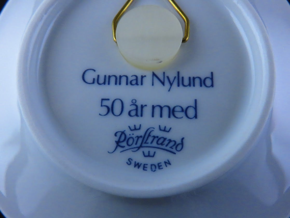 Rorstrand/ロールストランド Gunnar Nylund/グンナーニールンド 50周年記念 ニルスのふしぎな旅 ミニプレート 1977年 7.8×7.8cm