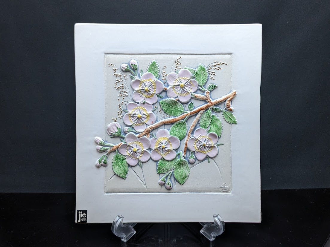 レア！ Jie Gantofta/ジィガントフタ Aimo Nietosvuori/アイモニエトスヴオリ 陶板 桜 ブランドシール付き