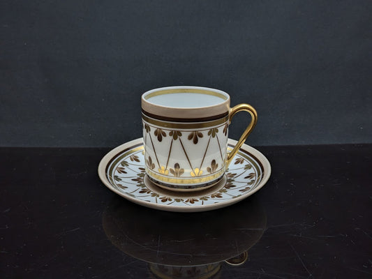 ARABIA/アラビア OCモデル デミタスカップ＆ソーサー ブラウン×ゴールド クローバー hand-painted [2]