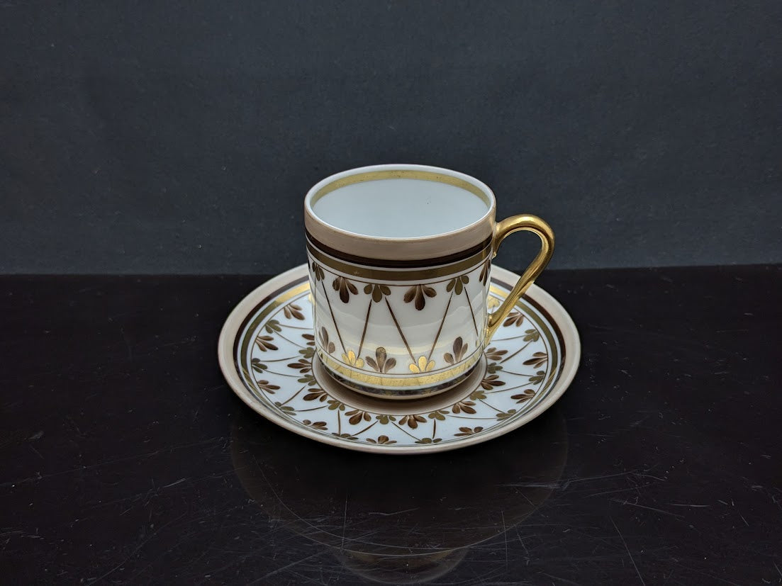 ARABIA/アラビア OCモデル デミタスカップ＆ソーサー ブラウン×ゴールド クローバー hand-painted [2]